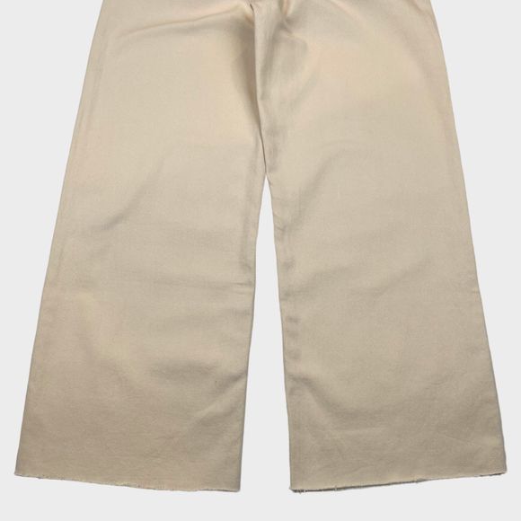 NWT AQUA Color Block Wide Leg Jeans in White/Tan Women's Size 24 - Picture 9 of 11